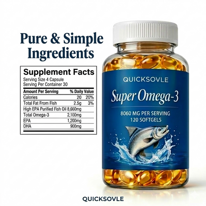 Quicksovle Super Omega-3: High-Velocity Fuel for the Brain, Heart, and Body.